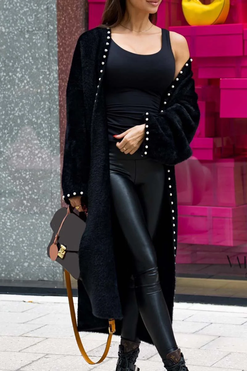 Women's casual loose solid color cardigan